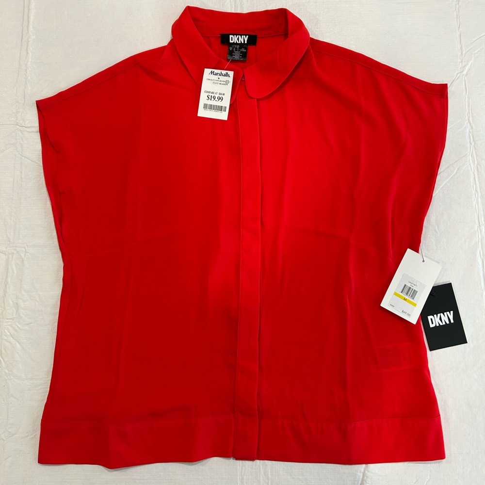 DKNY Bold Red Blouse